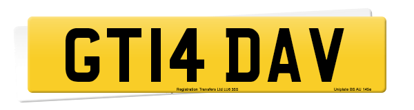 Registration number GT14 DAV